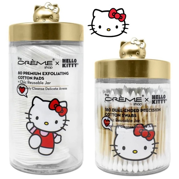Hello Kitty Other - NEW The CrèmeShop × Hello Kitty Jar Premium Cotton Pads + Precision Cotton Swabs